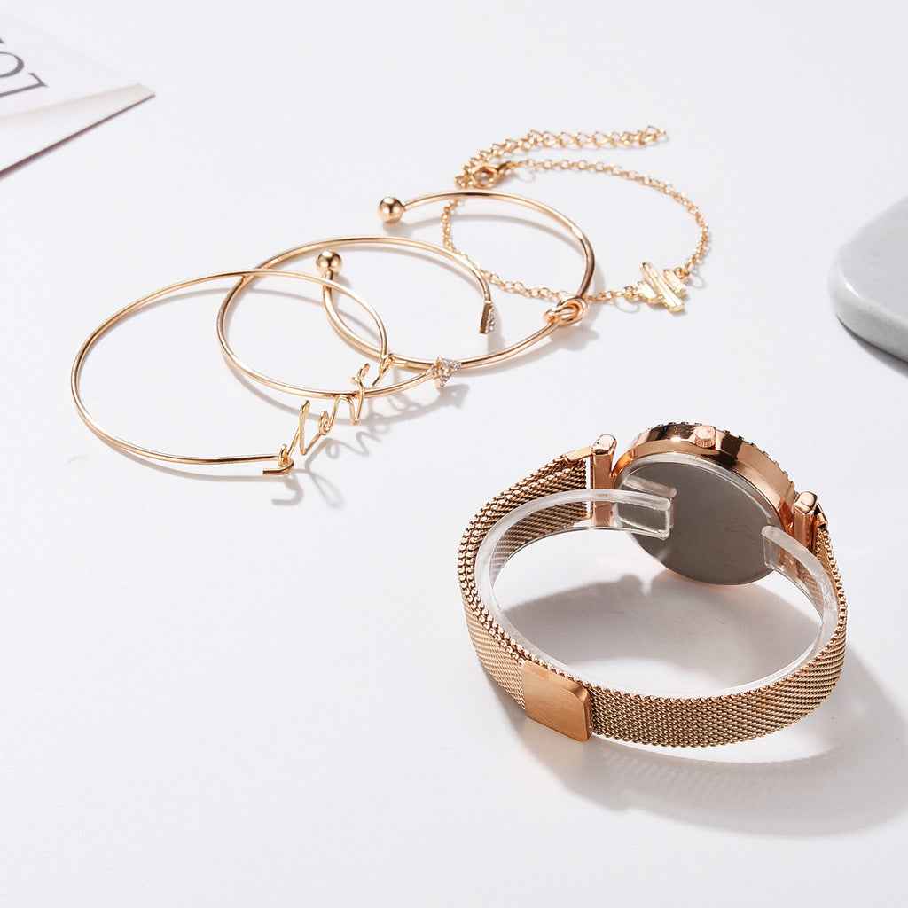 Women Watches Starry Sky Magnet Buckle Fashion Bracelet Wristwatch Roman Numeral Simple Clock Gift - Norellé