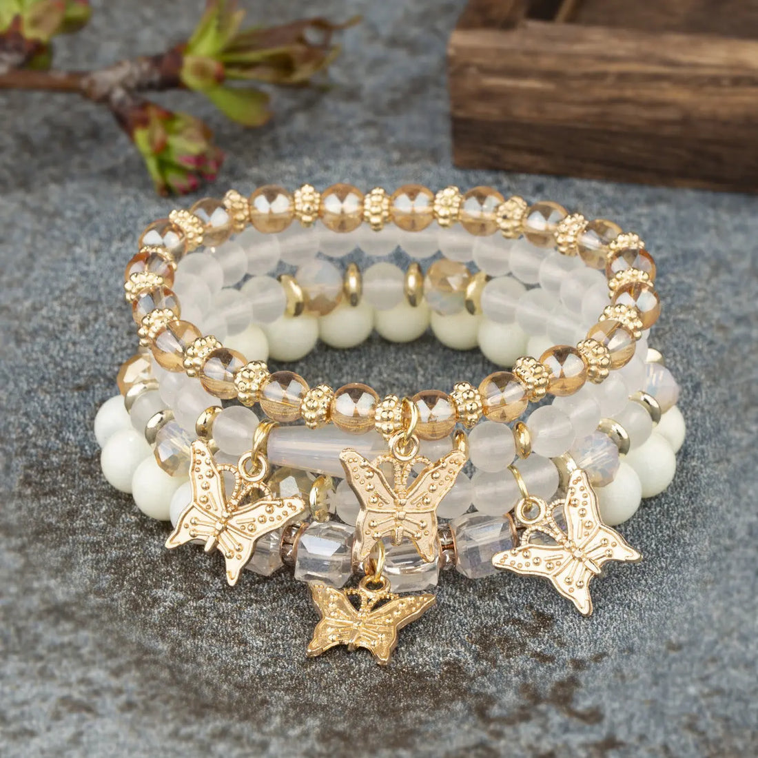 Multi-layer Wooden Bead Beaded Bracelet Elastic Bracelet - Norellé