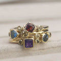 Geometric Ring Asymmetric Multicolor Gem Color Ring - Norellé