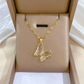 European And American Ins Crystal Zircon Butterfly Pendant Necklace - Norellé