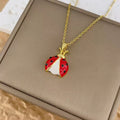 Women's Creative Cartoon Beetle Necklace Ladybug Pendant Jewelry Niche Temperament Versatile Clavicle Chain - Norellé