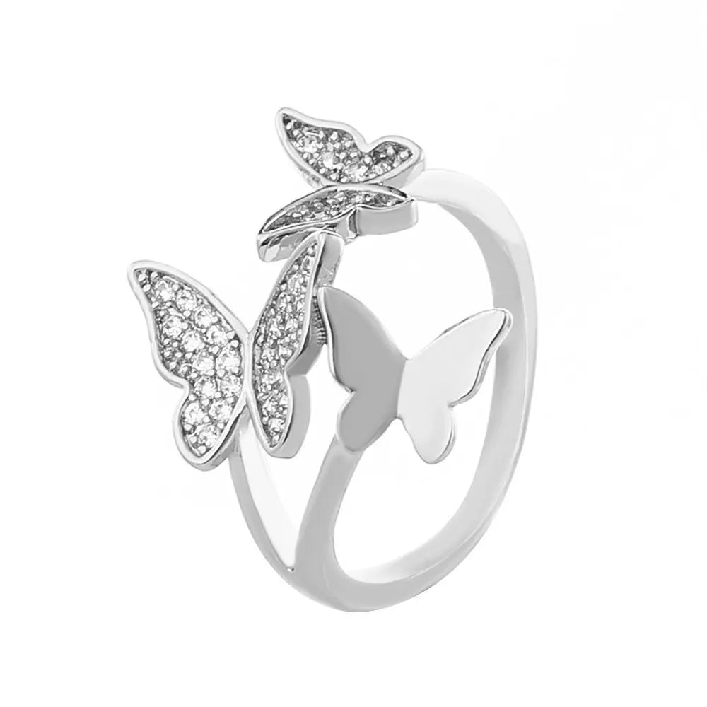 Fashion Butterfly Female Diamond Index Finger Ring - Norellé