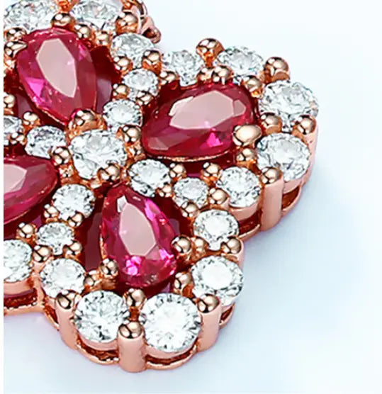 Women’s Colored Gems Pendant Clavicle Chain