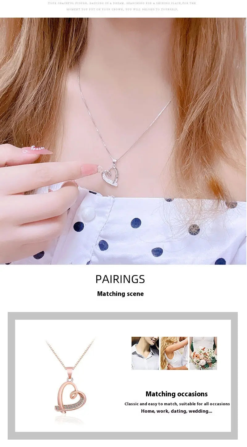 Women’s Heart Necklace Hollow Clavicle Chain