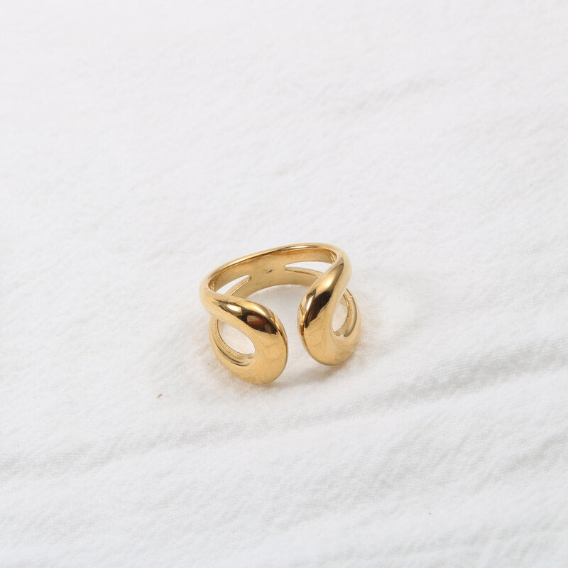 Women's Adjustable Alloy Geometric Hollow Ring - Norellé