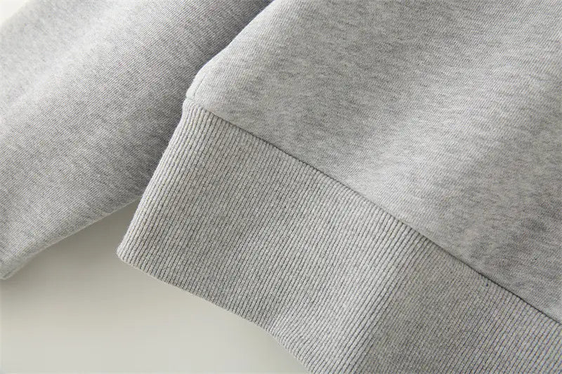 Solid Color Pleated Heavy Fabric Round Neck Long Sleeve Sweater