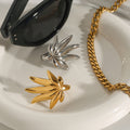 Stainless Steel Maple Leaf Ring Titanium Steel No Fading - Norellé