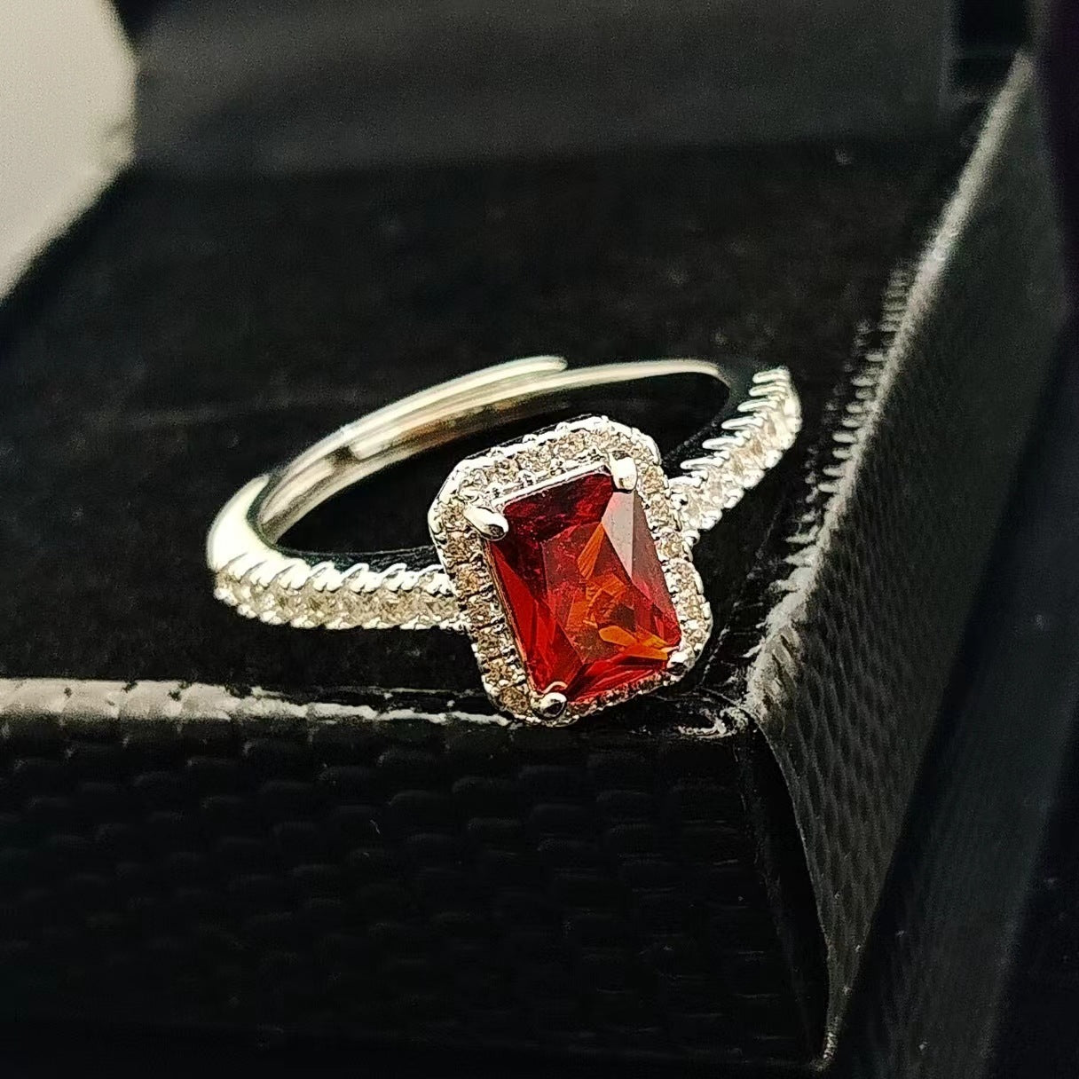 Korean Style Ornament Niche Personality Ladder T Square Zircon Open Ring - Norellé