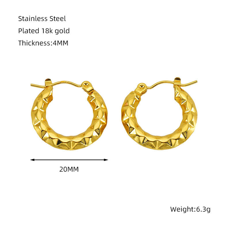Titanium Steel Round Twist Stud Earrings High Sense - Norellé