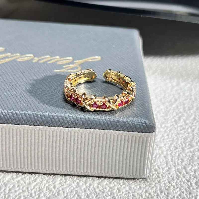 French Rose Zircon Light Luxury High-grade Ring - Norellé