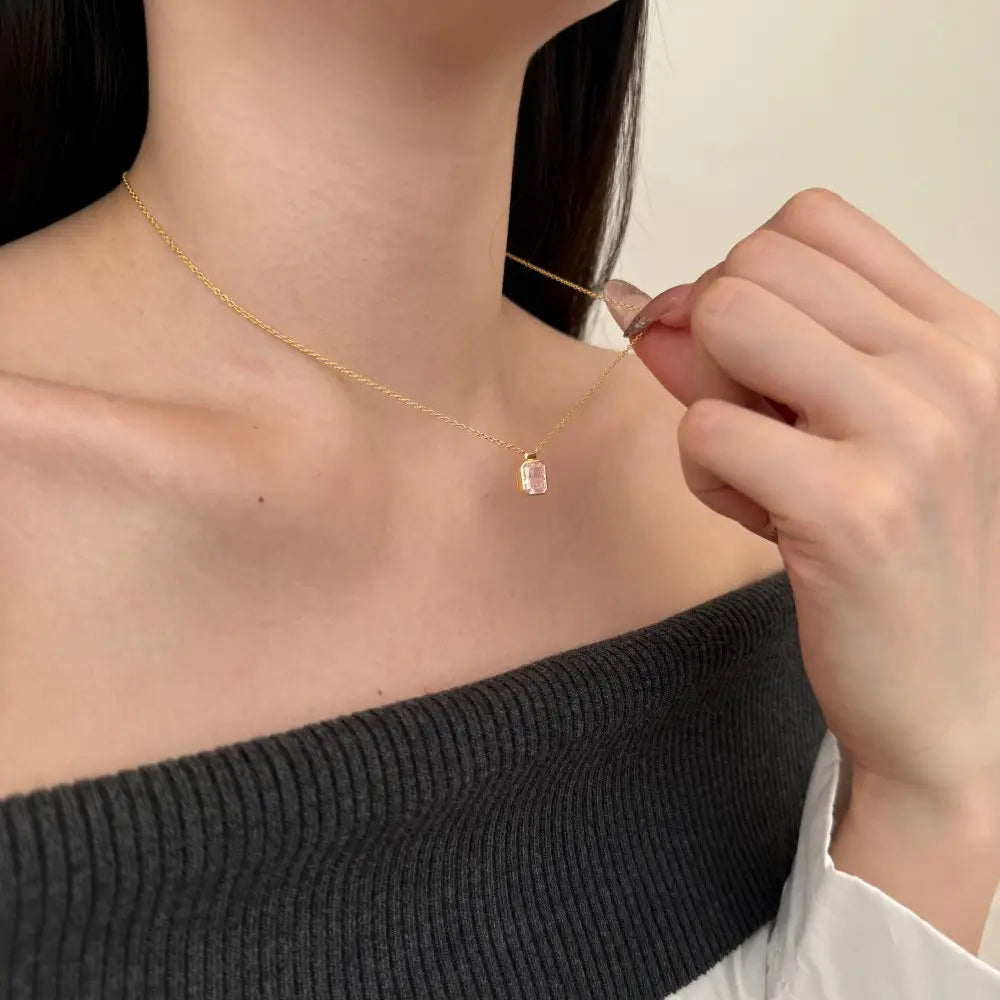 S925 Sterling Silver Necklace Women’s Advanced Oval Water Foam 8A Heart-shaped Zircon Flower Horse Eye Clavicle Chain