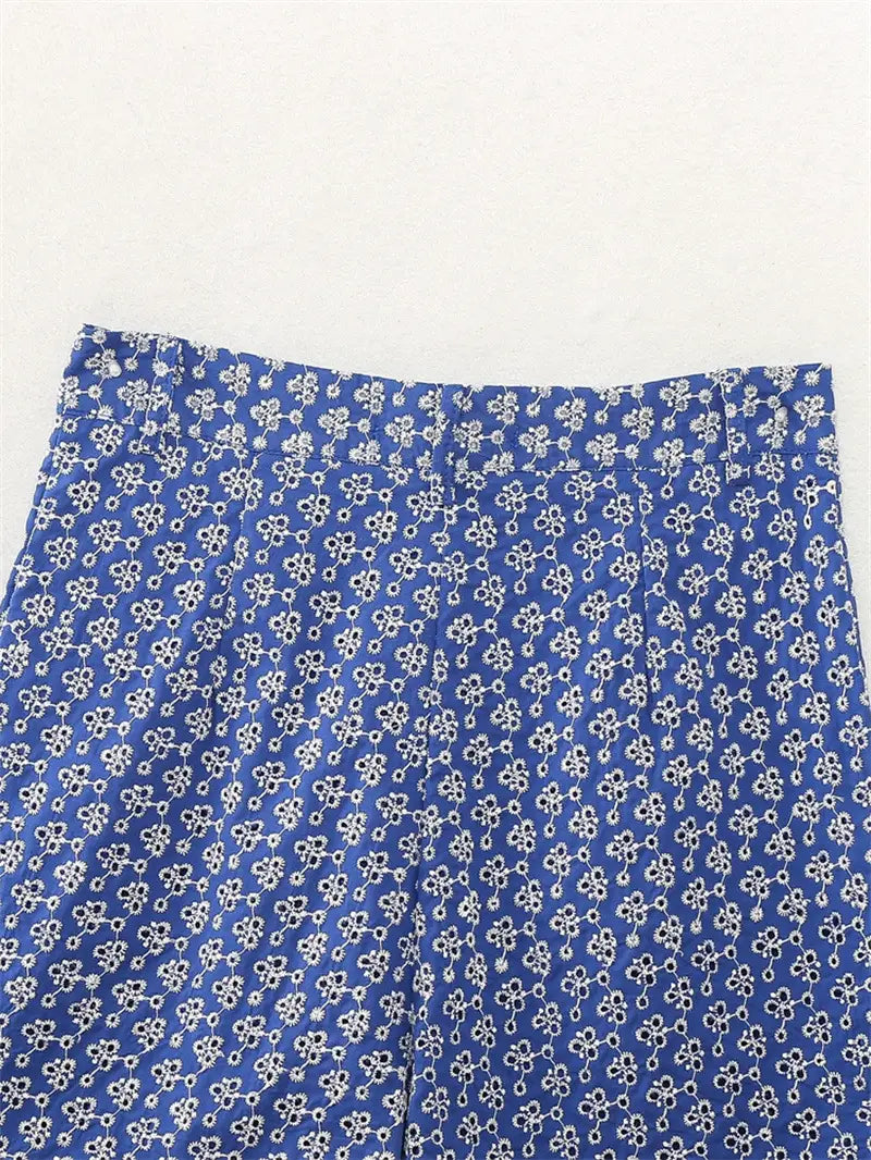 Embroidered High Waist Shorts