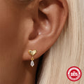 Loving Heart In Sterling Silver Horse Eye Zircon Pendant Earrings - Norellé