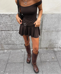 Off Shoulder Girdle Mini Dress - Norellé