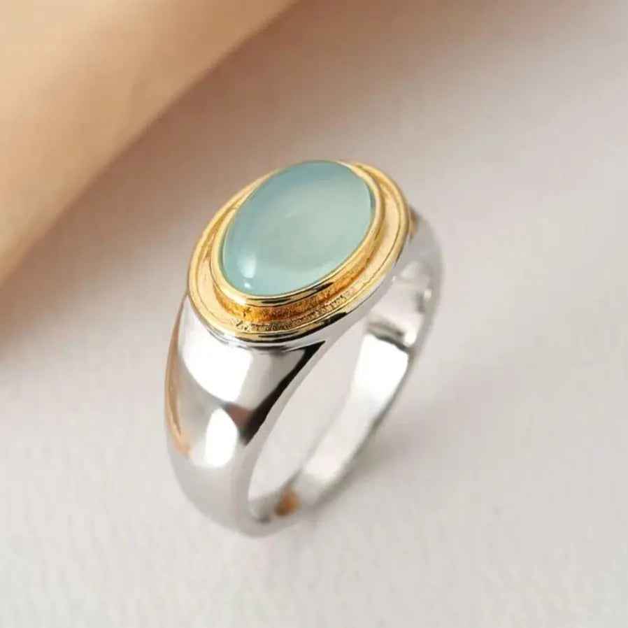 Women's Retro Gold-plated Two-color Opal High-grade Ring - Norellé