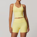 Brushed Tight Back Yoga Suit Stretch High Waist Workout Clothes - Norellé