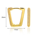 European And American Fashion 18K Gold-plated Square Inlaid Fashion Sense Titanium Steel Earrings - Norellé