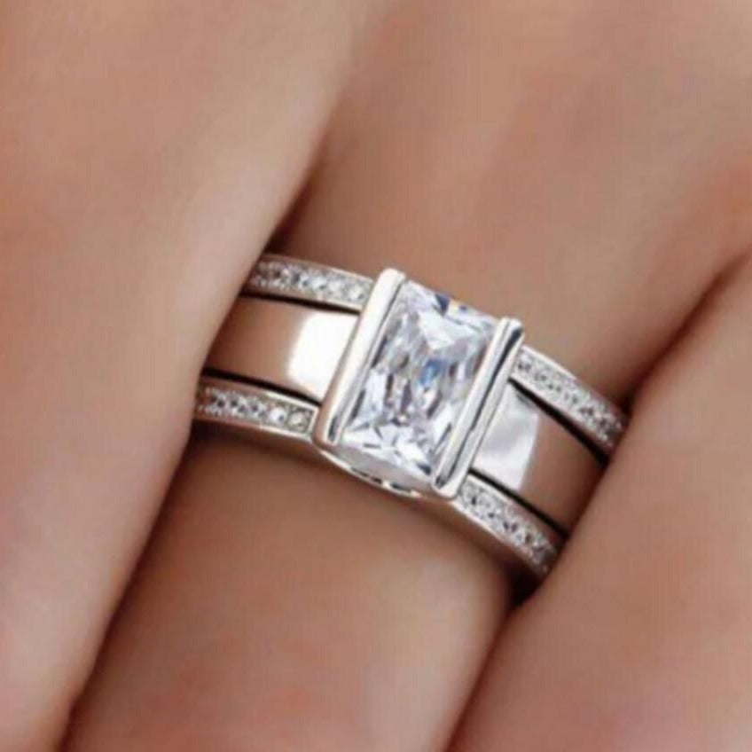Fashion European And American Style Diamond Three-piece Advanced Ring - Norellé