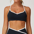 Nude Feel Yoga Bra Hollow-out Beauty Back Contrast Color Quick-drying - Norellé