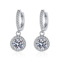 Moissanite Tassel Princess Round Bag 1 Karat Silver Earrings - Norellé