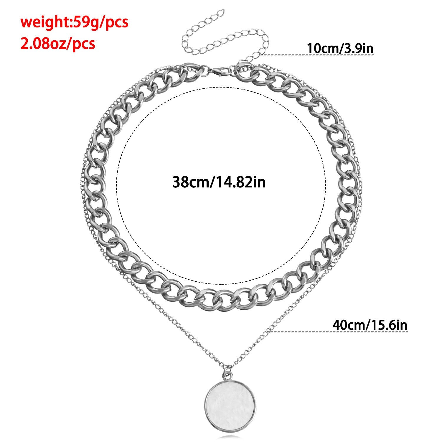 Double Layer White Shell Necklace Fashion Personality Metal - Norellé