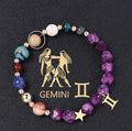 Twelve Constellations Bracelets Natural Stone Hemp Stone Cut Surface Eight Planets - Norellé