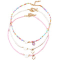 Girls Jewelry Oil Drop Butterfly Pendant Handmade Beaded Necklace Set - Norellé