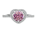 925 Sterling Silver Moissanite Ring Heart-shaped Hollow Couple Couple Rings - Norellé