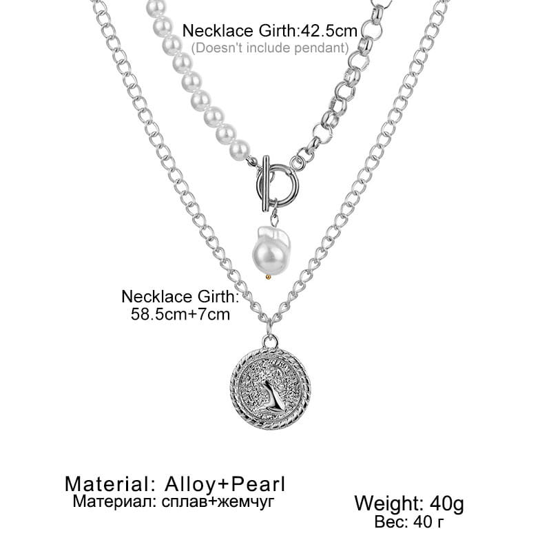 Popular Retro Simple Double-layer Pearl