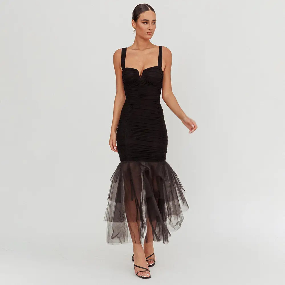 Patchwork Suspender Dress