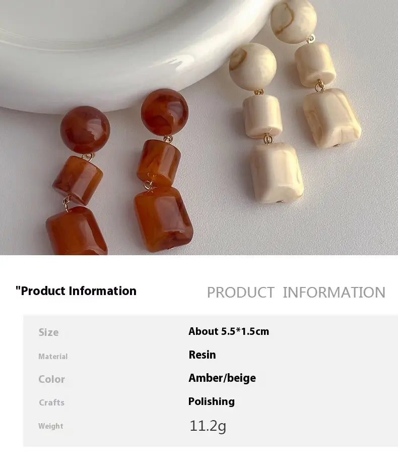 Niche Retro Design Resin Earrings