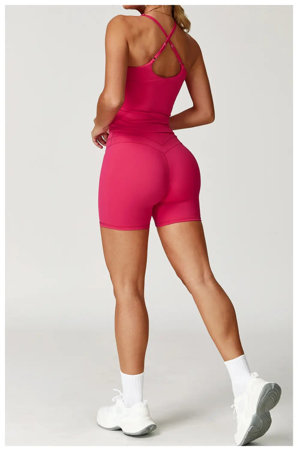 Brushed Tight Back Yoga Suit Stretch High Waist Workout Clothes