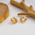 Fashion Geometry Pattern Stud Earrings Silver Needle Retro Hoop Earrings - Norellé