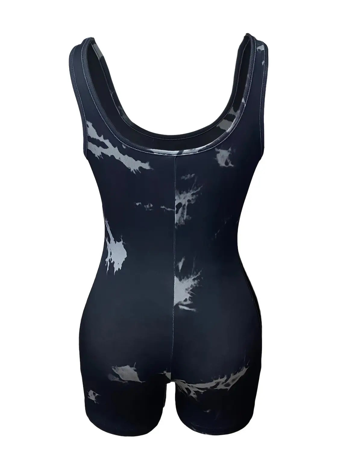 Women’s Square Collar Tie-dye Wide Shoulder Strap Sports Close-fitting Union Suit