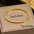Lxalry 18K Gold Plated Stainless Steel Minimalist Bracelet Hypoallergenic Circle Rhinestone Jewelry  Secure Inlay Tarnish Free Design Skin Safe Luxury Gift For Her Golden Hour Glow, Everyday Wear A - Norellé