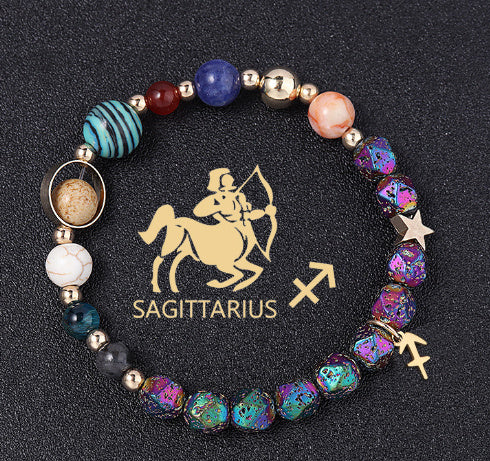 Natural Volcanic Rock Electroplating Twelve Constellations Bracelets - Norellé