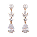 Fashion Leaves Zircon Water Drop Earrings Women - Norellé