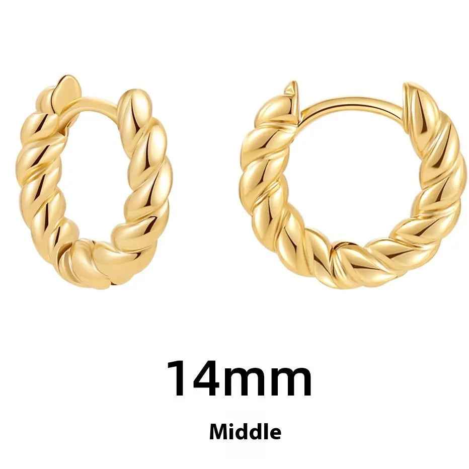 Women's Simple Hollow Pentagram Love Square Twist Earrings - Norellé