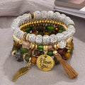 Multi-layer Wooden Bead Beaded Bracelet Elastic Bracelet Alluno