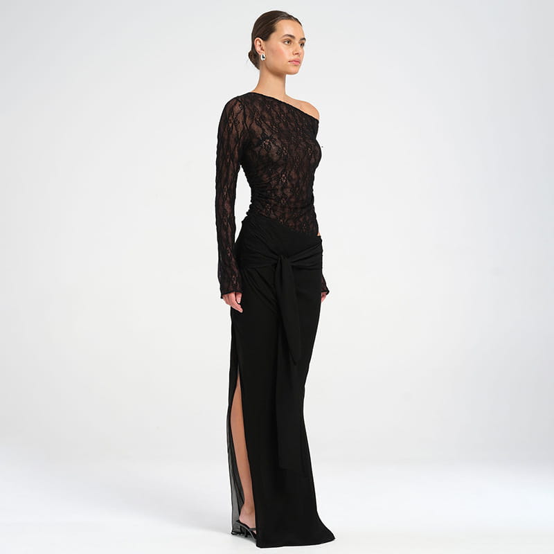 Women’s Mesh One-piece Dress Solid Color