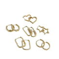 Women's Simple Hollow Pentagram Love Square Twist Earrings - Norellé