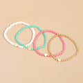 Bohemian Love Bead Four-piece Bracelet Simple Peach Heart Beaded Bracelet Bracelet - Norellé