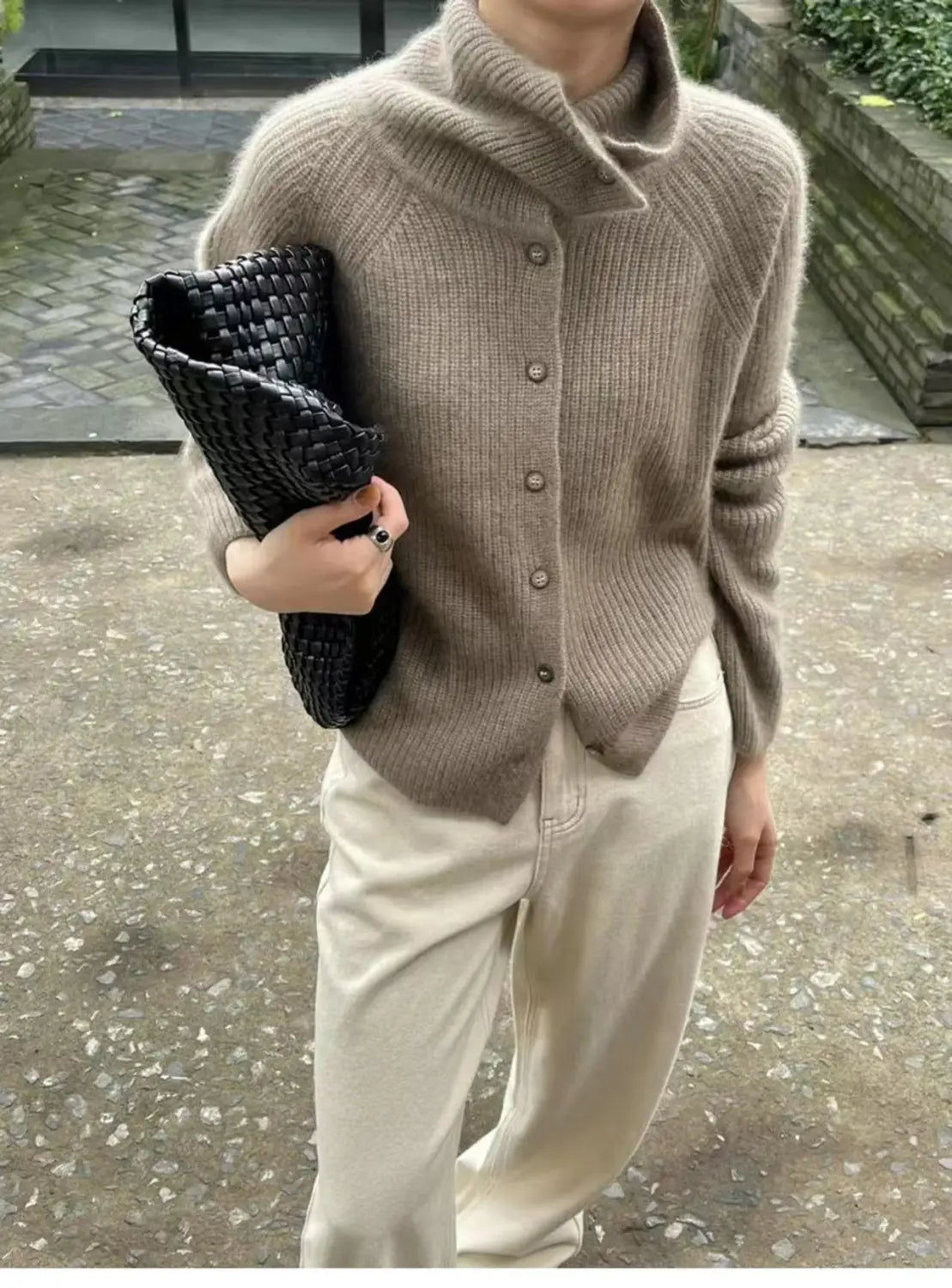 Pure Wool Sweater Women’s Thickened Knitting Coat Autumn And Winter