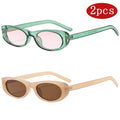 2pcs Cat Eye Narrow Frame Sunglasses Women - z01a