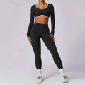 2Pcs Gym Set Women Workout Backless Yoga Suit
