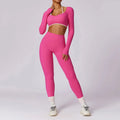 2Pcs Gym Set Women Workout Backless Yoga Suit
