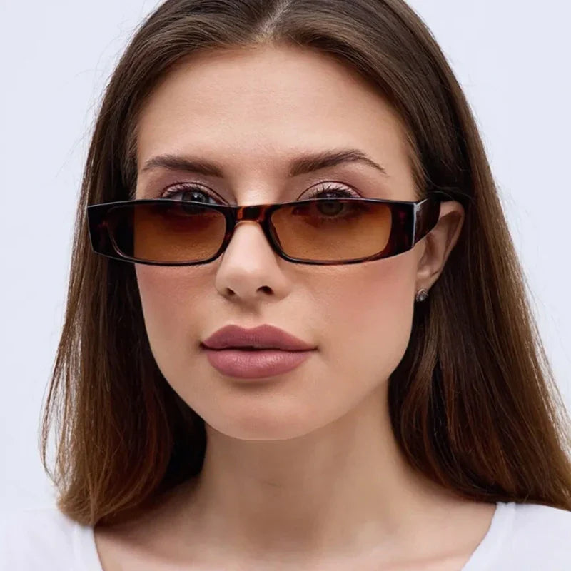 2pcs Narrow Frame Square Sunglasses Women