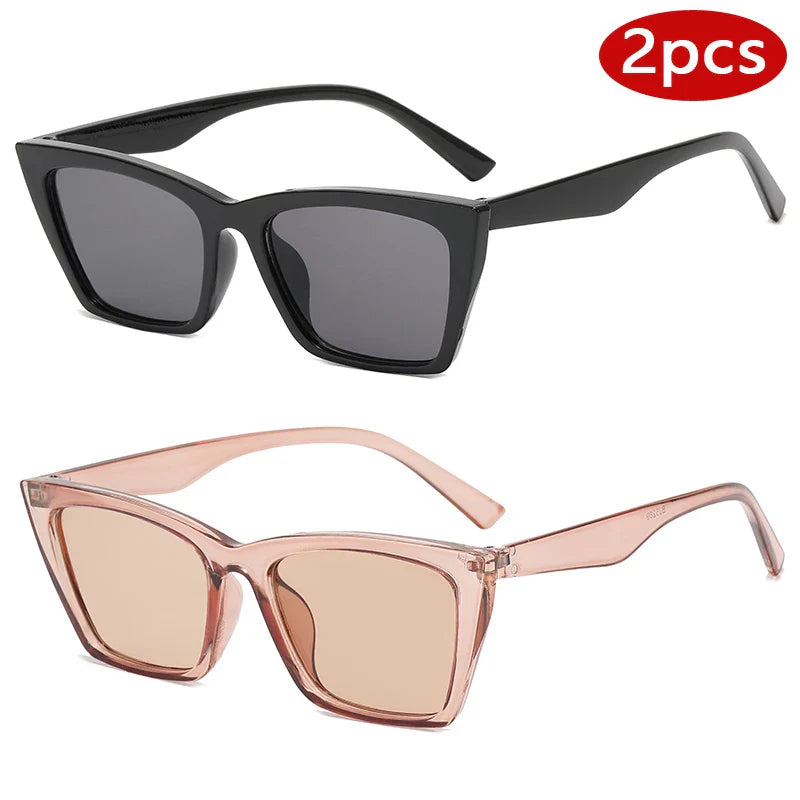 2pcs Vintage Cat Eye Sunglasses Women - z02
