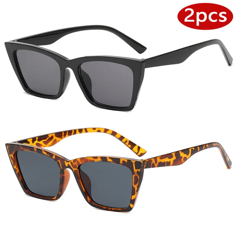 2pcs Vintage Cat Eye Sunglasses Women - z04