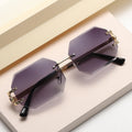 2pcs Women Rimless Polygon Sunglasses